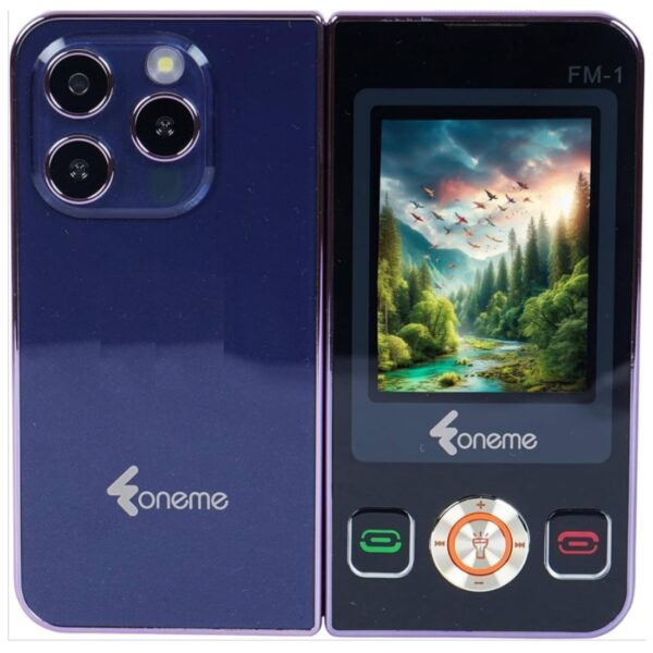 Foneme All New FOLD PRO Dual LCD Display Keypad Mobile With 2.8 Inch & 2.4 Inch Big Display | Purple